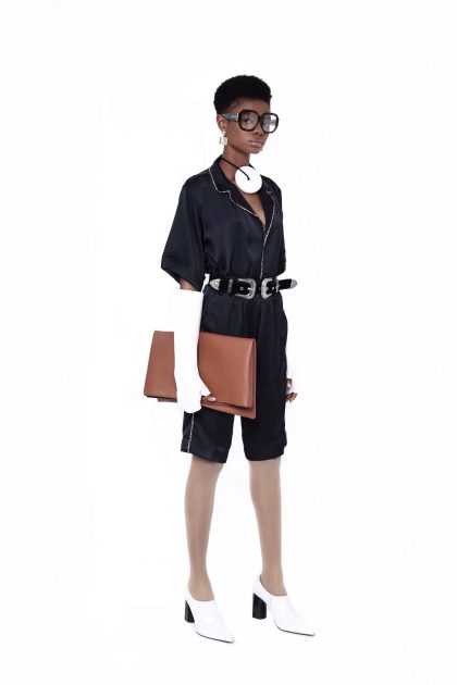 Black Silk Revere Collar 2 Piece