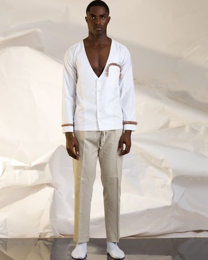 SS21 Pleated V-neck